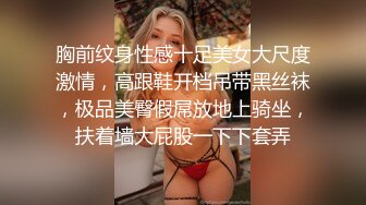 胸前纹身性感十足美女大尺度激情，高跟鞋开档吊带黑丝袜，极品美臀假屌放地上骑坐，扶着墙大屁股一下下套弄